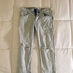 Light wash Zipper jeans